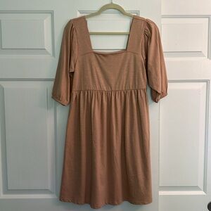 NWT Asos Blush Pink Square Neck Puff Sleeve Dress Size 6 Tall